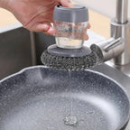 MystScrub™ 2-in-1 Liquid Soap Dispensing Steel Scrubber